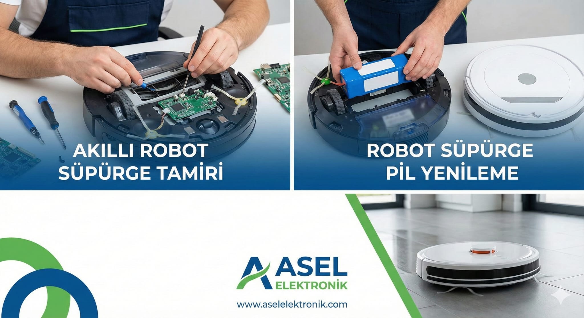 Robot Süpürge Tamiri ve Orijinal BMS ile Batarya Yenileme